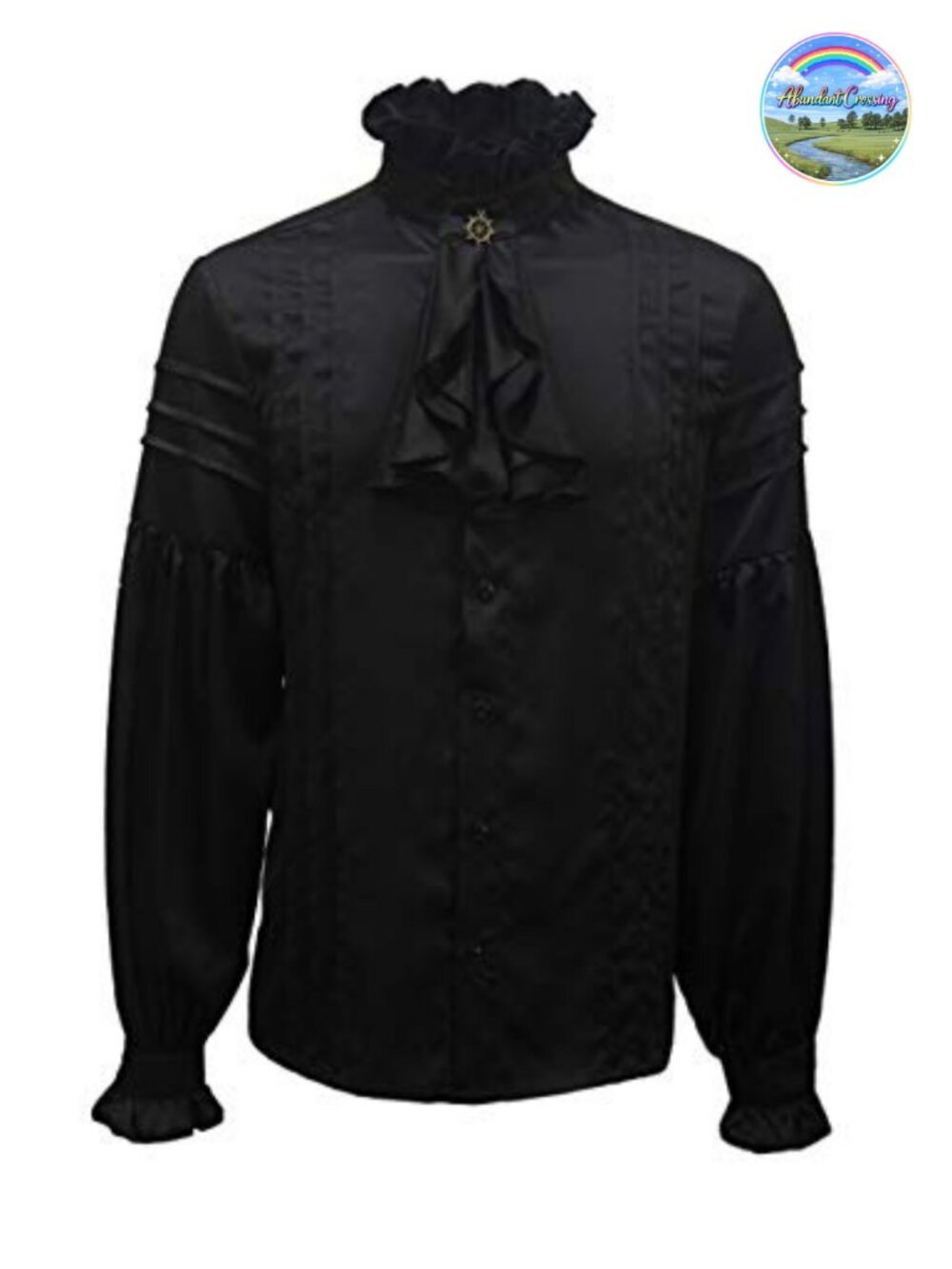 Mens Pirate Shirt Renaissance Victorian Gothic Costume Chiffon